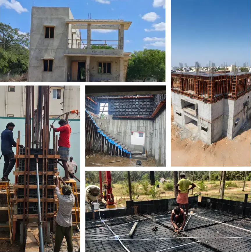 Plastic shuttering materials for monolithic slab system